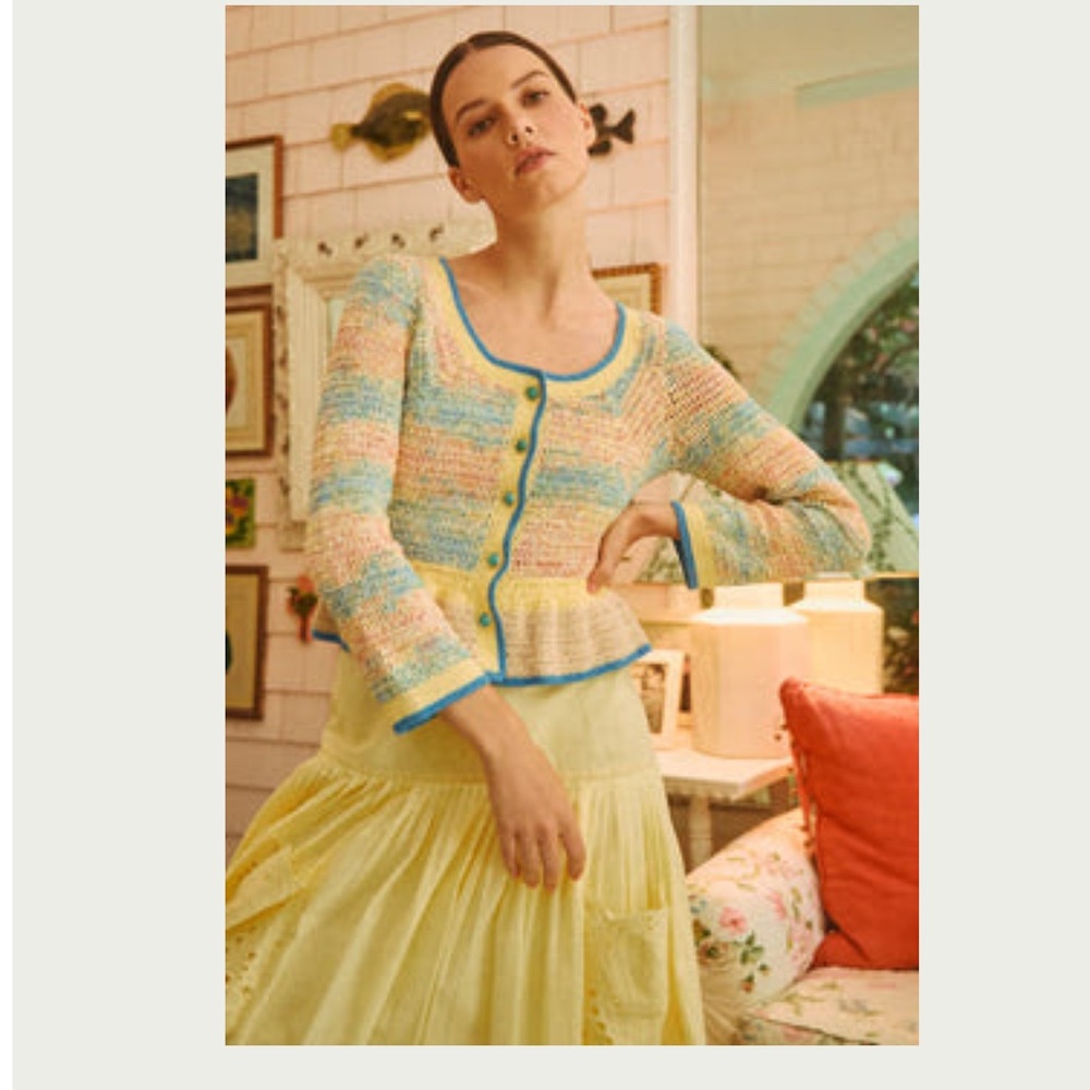 NWT Hunter Bell Giuliana Space Dye Cardigan - Multicolor Size Small